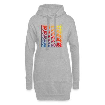 Tech House Neon Gradient Wiederholt sich - Hoodie-Kleid - Grau meliert - Vorne