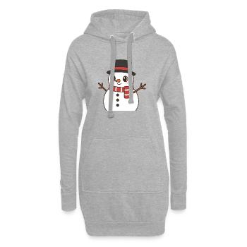 Schneemann - Hoodie-Kleid - Grau meliert - Vorne