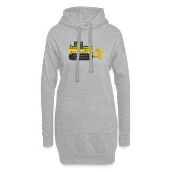 Bulldozer - Sweat-shirt à capuche long Femme - gris chiné - Devant