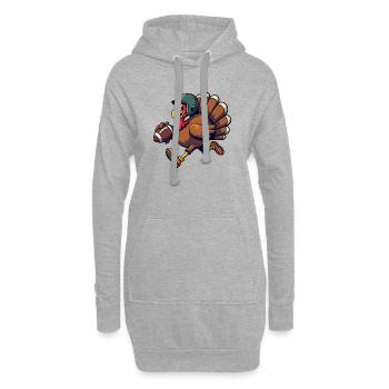 Thanksgiving Football Truthahn - Hoodie-Kleid - Grau meliert - Vorne