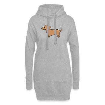 mignon teckel chiens t-shirt cadeau enfants - Sweat-shirt à capuche long Femme - gris chiné - Devant