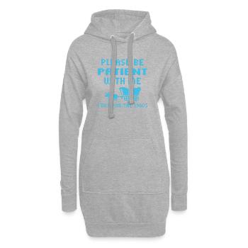 Warte bitte, ich komme aus den 1900er Jahren - Hoodie-Kleid - Grau meliert - Vorne