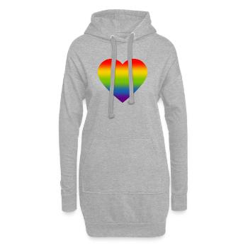 Rainbow_heart - Hoodie-Kleid - Grau meliert - Vorne