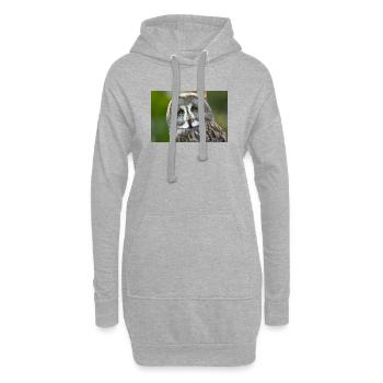 Chouette Nocturne Mystique - Sweat-shirt à capuche long Femme - gris chiné - Devant