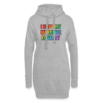 Ich unterstütze die Gleichstellung der Ehe - Hoodie-Kleid - Grau meliert - Vorne