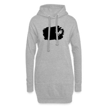 Emblème des glyphes de minuit - Sweat-shirt à capuche long Femme - gris chiné - Devant