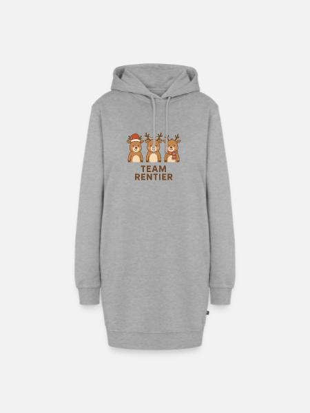 Team Rentier - Hoodie-Kleid - Grau meliert