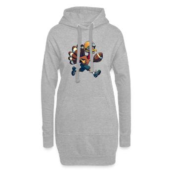 Thanksgiving Football Truthahn - Hoodie-Kleid - Grau meliert - Vorne