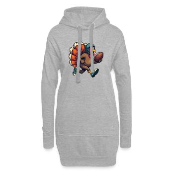 Thanksgiving Football Truthahn - Hoodie-Kleid - Grau meliert - Vorne