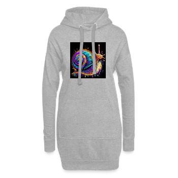 Schnecke - Hoodie-Kleid - Grau meliert - Vorne