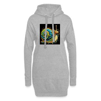 Escargot - Sweat-shirt à capuche long Femme - gris chiné - Devant