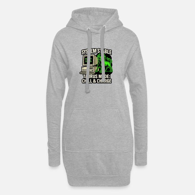 System Stable Taurus Mode Chill & Charge - Hoodie-Kleid - Grau meliert