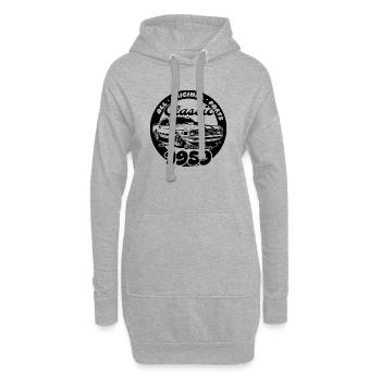 66e anniversaire - Muscle car classique 12/1959 - Sweat-shirt à capuche long Femme - gris chiné - Devant