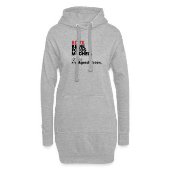Bitte keine Fotos machen, ich bin krankgeschrieben - Hoodie-Kleid - Grau meliert - Vorne