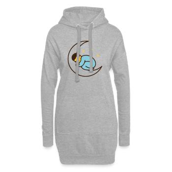 Bébé mignon sur la lune | Bonne nuit - Sweat-shirt à capuche long Femme - gris chiné - Devant