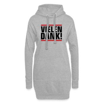 Vielen Dank Dankeschön - Hoodie-Kleid - Grau meliert - Vorne