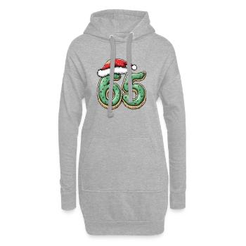 65 chiffres Cookie Noël - Sweat-shirt à capuche long Femme - gris chiné - Devant