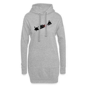 zéro - Sweat-shirt à capuche long Femme - gris chiné - Devant