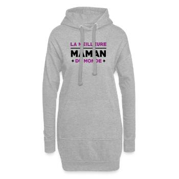 La meilleure maman du monde - fête des mères - Sweat-shirt à capuche long Femme - gris chiné - Devant