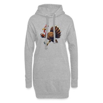 Thanksgiving Football Truthahn - Hoodie-Kleid - Grau meliert - Vorne
