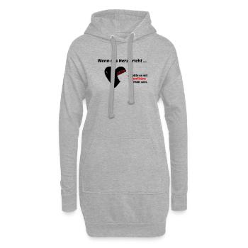 Wenn das Herz bricht - Hoodie-Kleid - Grau meliert - Vorne