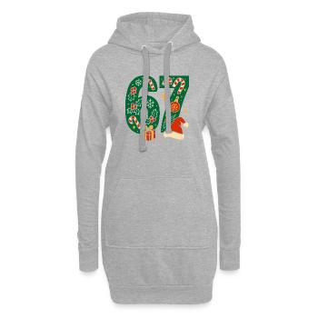 Weihnachten 6-7 Spaß 67 Zahl 6 7 Xmas Sechs Sieben - Hoodie-Kleid - Grau meliert - Vorne