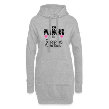 En Manque de Sérieux - Sweat-shirt à capuche long Femme - gris chiné - Devant