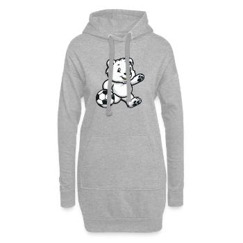 Eisbär Fußball Comic - Hoodie-Kleid - Grau meliert - Vorne