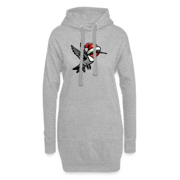 colibri oiseau Noël - Sweat-shirt à capuche long Femme - gris chiné - Devant