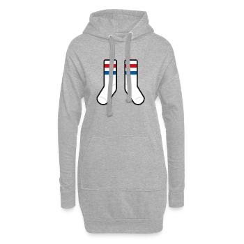 Chaussettes de sport - Sweat-shirt à capuche long Femme - gris chiné - Devant