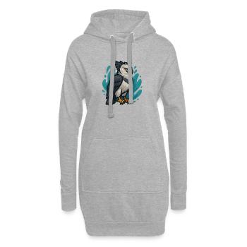 Harpyienadler mit türkisfarbenem Spray - Hoodie-Kleid - Grau meliert - Vorne