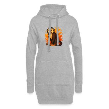 Marque Singe Capucin Dessin animé Design - Sweat-shirt à capuche long Femme - gris chiné - Devant