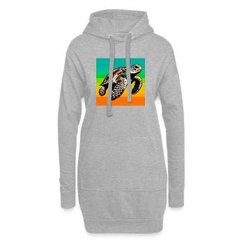 tortue - Sweat-shirt à capuche long Femme - gris chiné - Devant