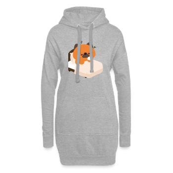 Chiot berger allemand fatigué - Sweat-shirt à capuche long Femme - gris chiné - Devant