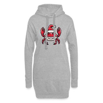Crabe Crabe Noël - Sweat-shirt à capuche long Femme - gris chiné - Devant