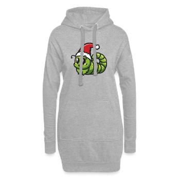 Wurm Weihnachten - Hoodie-Kleid - Grau meliert - Vorne