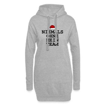 Niemals Ohne Mein Team Weihnachten - Hoodie-Kleid - Grau meliert - Vorne