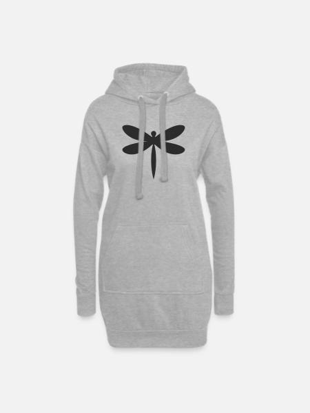 Libelle Silhouette  - Hoodie-Kleid - Grau meliert