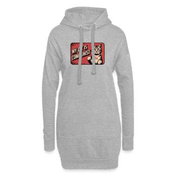 Mon chat est communiste - Drôle de Chat PropagandeT-Shirt - Sweat-shirt à capuche long Femme - gris chiné - Devant