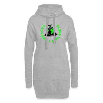 Rette den Planeten - Hoodie-Kleid - Grau meliert - Vorne