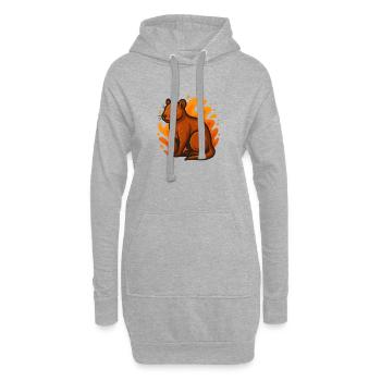 Agouti in flammendem Orange - Hoodie-Kleid - Grau meliert - Vorne