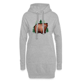 Ours de la forêt dans le style aquarelle - Sweat-shirt à capuche long Femme - gris chiné - Devant
