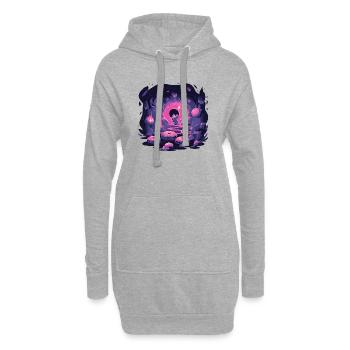 Neon Mäusehöhle mit Donuts - Hoodie-Kleid - Grau meliert - Vorne
