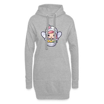 Fée Pâtisserie Gâteau Fée Cuisson Fée - Sweat-shirt à capuche long Femme - gris chiné - Devant