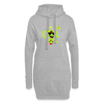 Alien vert avec lunettes de soleil - Sweat-shirt à capuche long Femme - gris chiné - Devant