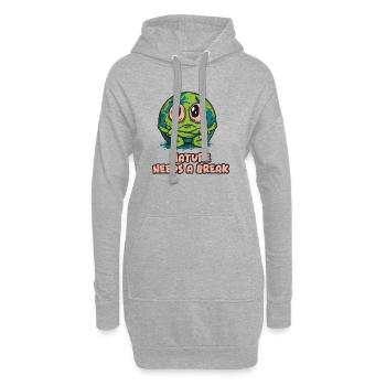 La nature a besoin d’une pause - Planète - Sweat-shirt à capuche long Femme - gris chiné - Devant