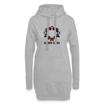 Gamer Xmas Controller Kranz - Hoodie-Kleid - Grau meliert - Vorne