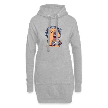 Capybara Gamer Énervé - T-shirt Humour Jeux Vidéo - Sweat-shirt à capuche long Femme - gris chiné - Devant
