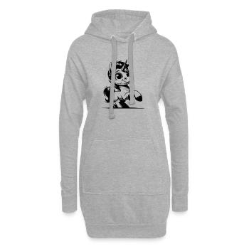 Petit bébé licorne câlin charmant - Sweat-shirt à capuche long Femme - gris chiné - Devant