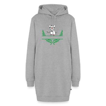 Maus-Lorbeerkranz mit Namensraum - Hoodie-Kleid - Grau meliert - Vorne